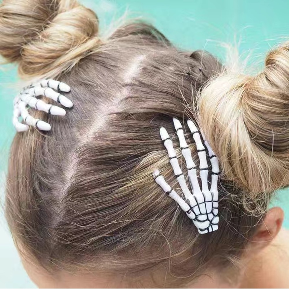 Skeleton Hand Hair Clips -2 NIP